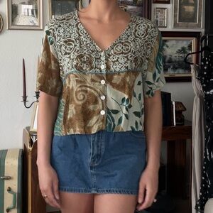 Tan Relaxed Button Down Shirt